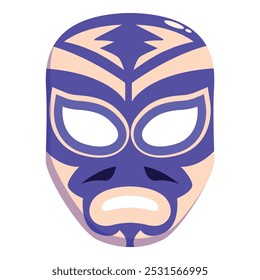 Lucha libre wrestler mask with a serious expression, traditional mexican wrestling