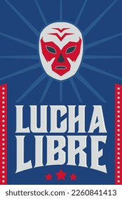 Lucha Libre, texto español lucha contra el diseño de máscaras de luchadores mexicanos