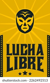 Lucha Libre, Wrestling spanish text Mexican wrestler mask design