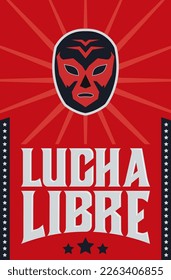 Lucha Libre, Wrestling spanish text Mexican wrestler mask design