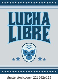 Lucha Libre, Wrestling spanish text Mexican sports design