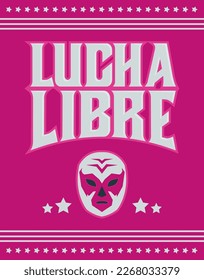 Lucha Libre, Wrestling spanish text Mexican sports design