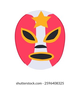 lucha mexican luchador mask cartoon. mexico colorful, tradition culture, iconic wrestler lucha mexican luchador mask sign. isolated symbol vector illustration