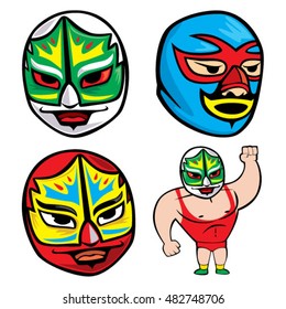 Luchador Lucha Libre Wrestlers in Masks