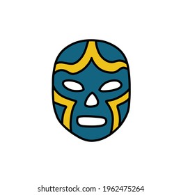 luchador mask doodle icon, vector illustration