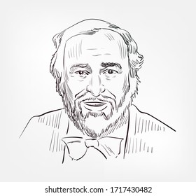 Luciano Pavarotti Famous Italian Operatic Tenor Vector Sketch Portrait