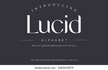 Lucid Luxus-Alphabet-Schriftart. Typografie urbane Schriftarten für Mode, Einzelhandel, Feminin, Schönheitspflege, Design des Schmucklogos