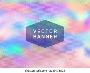 Lucid poster glitch holographic vector layout design. Liquid abstract blur splashes backdrop. Fashionable glitch hologram gradient background for poster.