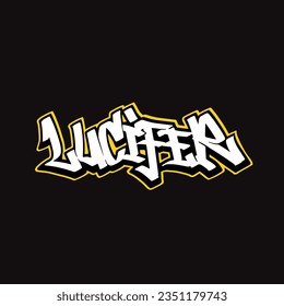 Lucifer graffiti Vektormarkierung Buchstaben Wort Straße Kunst