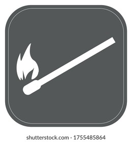 Lucifer match icon, symbol, gray, Vector