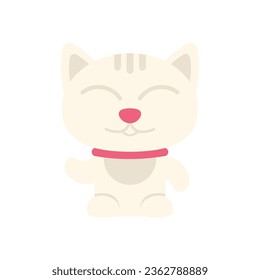 Luck cat icon flat vector. Maneki japan. Fortune chinese isolated