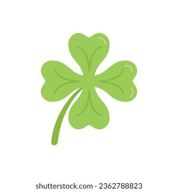 Luck clover icon flat vector. Four leaf. Lucky day isolated