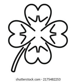 Luck clover icon outline vector. Four leaf. Lucky day