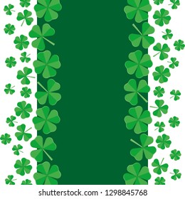 Luck concept of St.Patrick 's Day. Frame of clover leaf. Vector in flat style