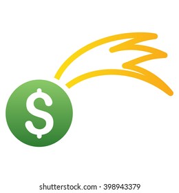 Luck Falling Money vector toolbar icon for software design. Style is a gradient icon symbol on a white background.