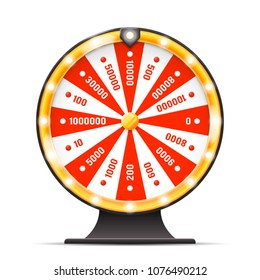 Luck fortune wheel turning lottery layered isolated 3d vector illustration