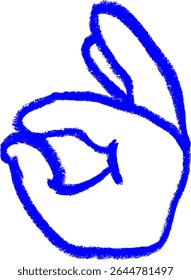 Luck Hand Geste Symbol Kreide Kreide Zeichnung Vektor
