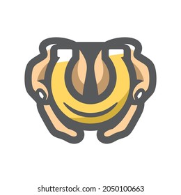 Luck in hands Vector icon Cartoon illustration