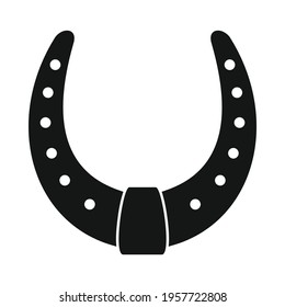 luck horseshoe black simple icon. Vector luck horseshoe black simple icon isolated on white background for web and advertising