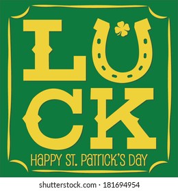 Luck Horseshoe Happy St. Patrick's Day Vector