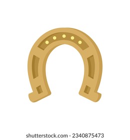 Luck horseshoe icon flat vector. Good charm horseshoe. Western horse shoe isolated