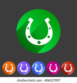 Luck horseshoe icon flat web sign symbol logo label