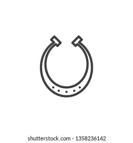 Luck horseshoe line icon. linear style sign for mobile concept and web design. Horseshoe outline vector icon. Symbol, logo illustration. Pixel perfect vector graphics