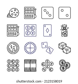 luck Icon Set with line icons. Modern Thin Line Style. Suitable for Web and Mobile Icon. Vector illustration EPS 10.
