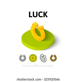 Luck icon, vector symbol in flat, outline and isometric style