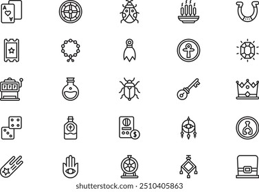 Luck Icons Collection ist eine Vektorgrafik mit bearbeitbarem Strich.