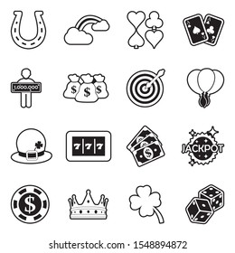 Luck Icons. Line With Fill Design. Vector Illustration.