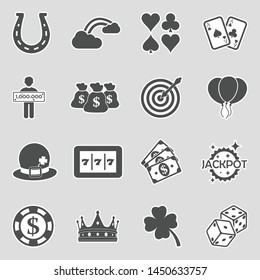 Luck Icons. Sticker Design. Vector Illustration.