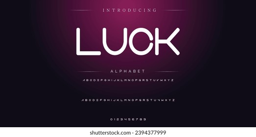 Luck Modern Bold Font. Sans Serif Font. Regular Italic Uppercase Lowercase Typography urban style alphabet fonts for fashion, sport, technology, digital, movie, logo design, vector illustration