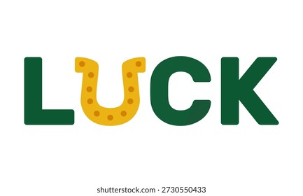 Glückssatz und Ausrufezeichen, Social-Media-Beitrag, Vektorplakatvorlage, St. Patrick's Day-Grußkarte