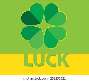 Luck pop up paper cut vector.