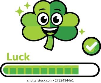 Barra de progresso da sorte com a ilustração de vetor do dia de Shamrock St Patrick
