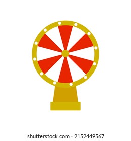 Luck roulette, fortune wheel, spin vector icon 