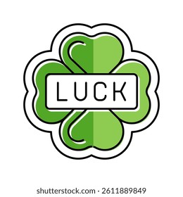 luck slot game color icon vector. luck slot game sign. isolated symbol illustration