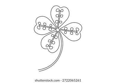 Icono de símbolo de suerte simple esquema ilustración de arte de una sola línea aislado