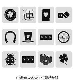 Luck symbol sign simple icon set on background