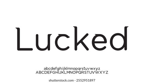 Lucked, Technology typography alphabet fonts with bold style. Vector illustration and tech font. Abstract minimal modern sport, simple, fashion, digital, future creative alphabet font.
