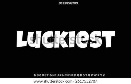 Luckiest Guy vector font alphabet with numbers