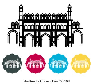 Lucknow City - Bara Imambara Icon as EPS 10 File 