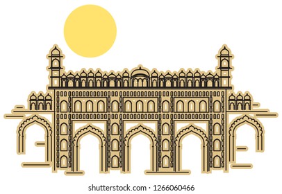 Lucknow City - Bara Imambara Icon as EPS 10 File 
