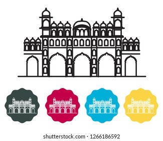 Lucknow City - Bara Imambara Icon as EPS 10 File 