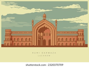 Lucknow City - Rumi Darwaza Icon como archivo EPS 10