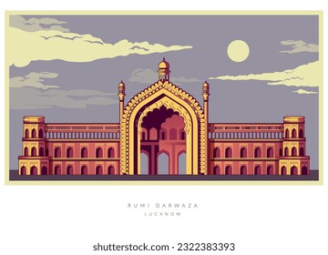 Lucknow City - Rumi Darwaza Icon as EPS 10 File