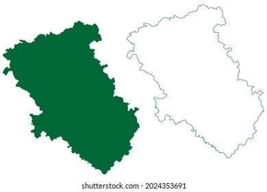 Lucknow district (Uttar Pradesh State, Republic of India) map vector illustration, scribble sketch Lucknow map