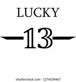 Lucky 13 Number Tshirt Print Other Stock Vector (Royalty Free ...