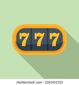 Lucky 7 icon flat vector. Casino slot. Jackpot machine